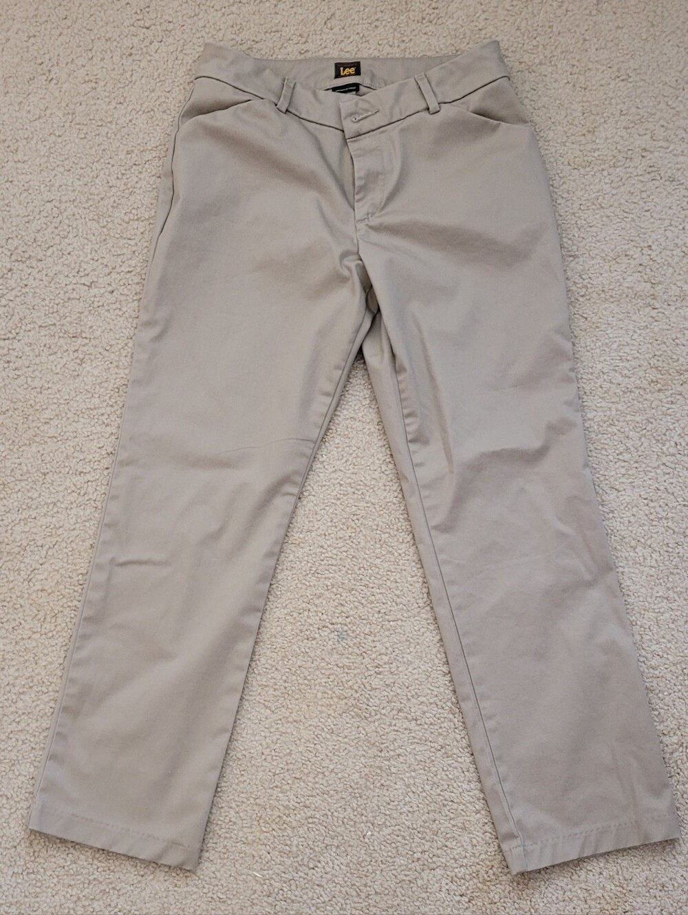 Lee Women's Straight Leg Khaki Pants - Light Beige Wrinkle Free